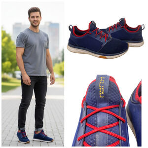 Kuru Cloud Atom Men's Sz 10.5 EU 44 Blue Red Comfort Sneakers Plantar Fasciitis